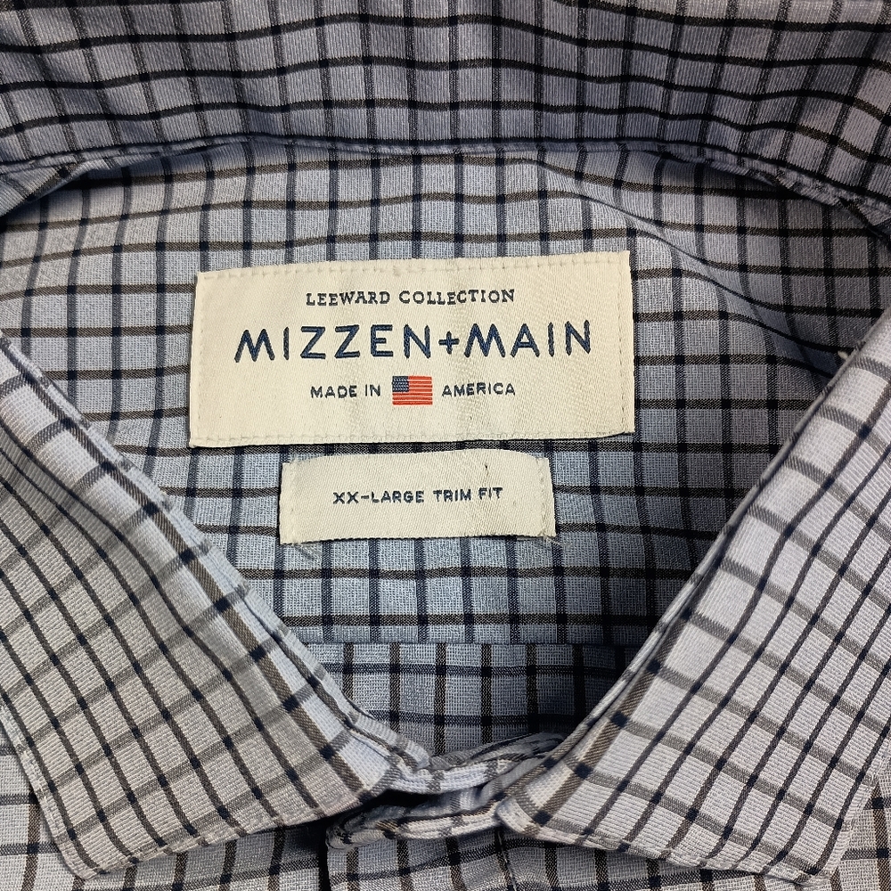 MIZZEN+MAIN Leeward Collection Mens L Blue Striped Button Down Shirt - Picture 4 of 9